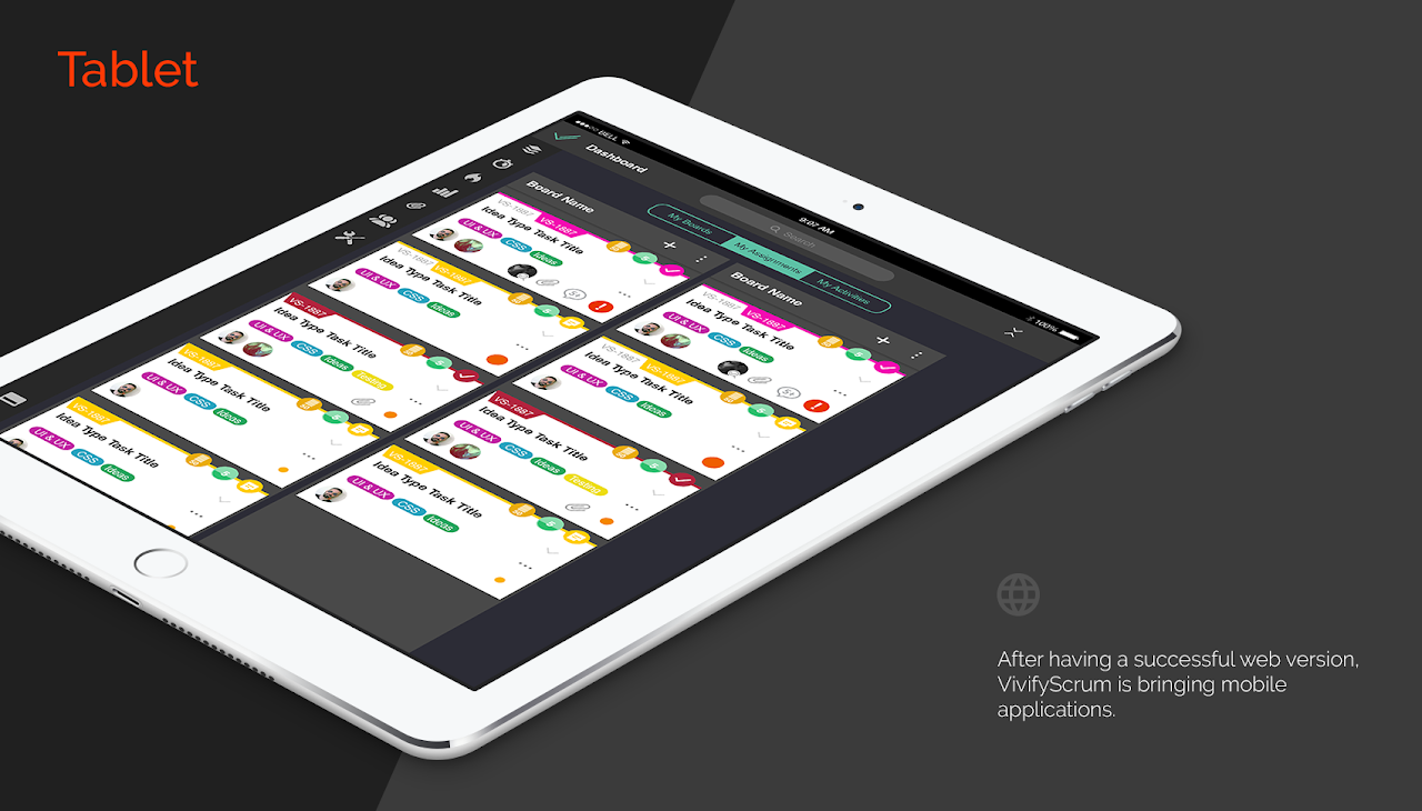 iPad displayed on the tabletop showing iPad UI