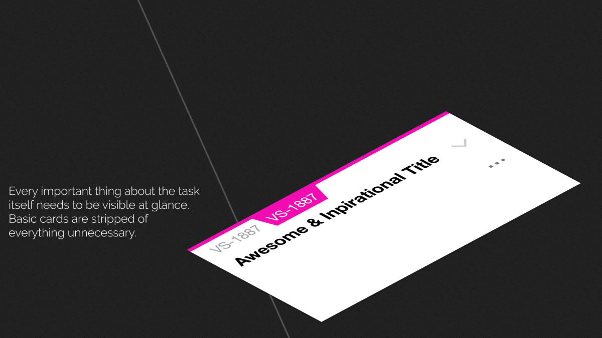 GIF animated, showing task card with additional badges on it