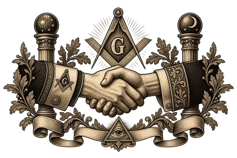 Illustration: a masonic handshake